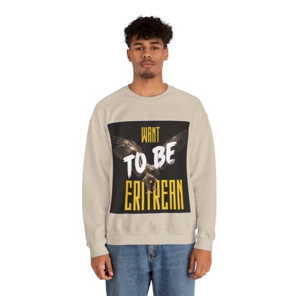 Want to be Eritrean™ Crown Neck Sweatshirt - Image 3